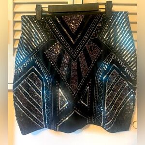 Express sequin mini skirt
